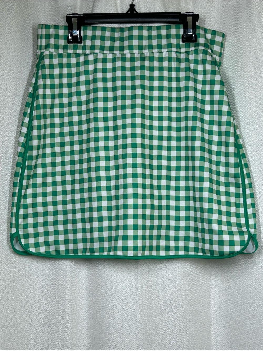 J. Crew Green White Gingham Athletic Skort Size Medium